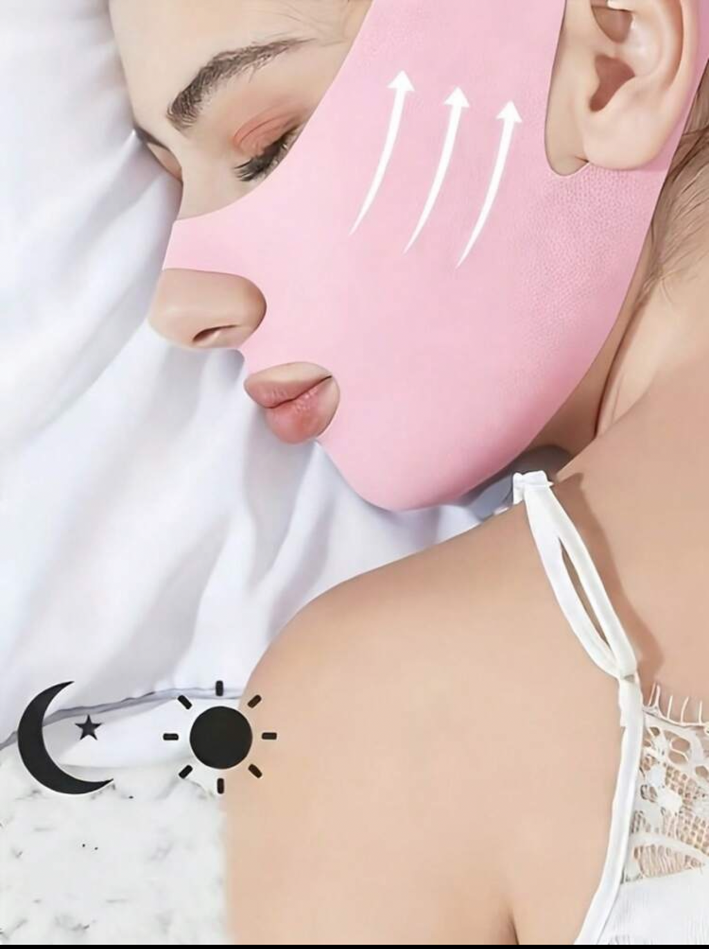 Girls Detox Comfort V- Shape Facial Wrap- Softp Chin and Jawline Contour Support Strap for Daily Skincare Routine
