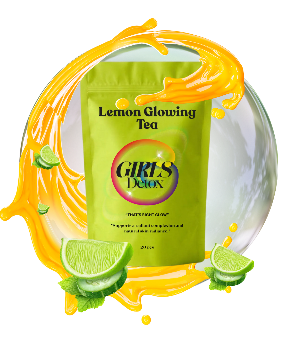 Girls Detox Lemon Glowing Tea 🍋 ✨