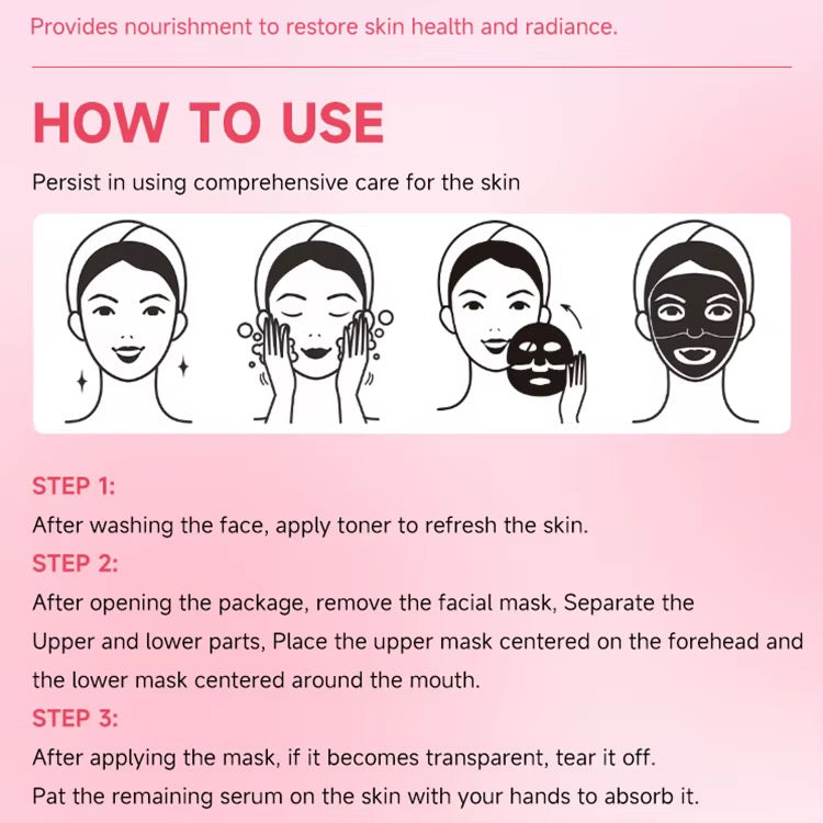 GD PDRN Pink Collagen Gel Mask 4 Sheets Salmon DNA Color Changing Pink Glow Collagen