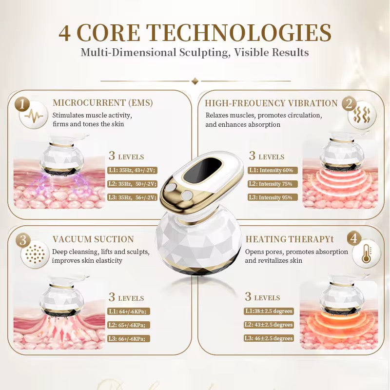 Girls Detox Vaccum Lippo Cupping Slimming Machine Body Contiuring Massage Device Massager For Fat Cellulite