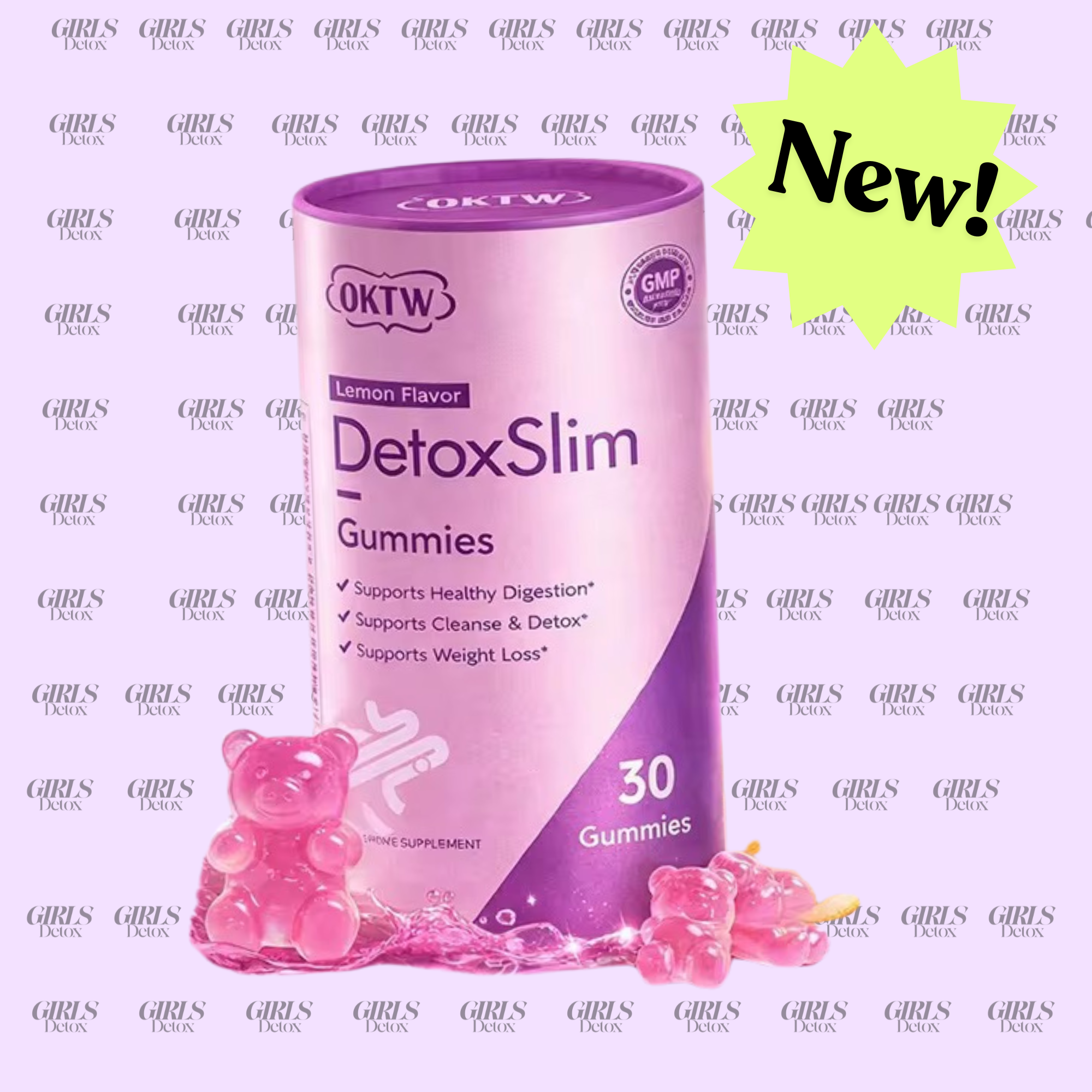 Girls Detox Slim Gummies | Bye-Bye Bloat, Happy Gut & Natural Energy Wellness Supplements