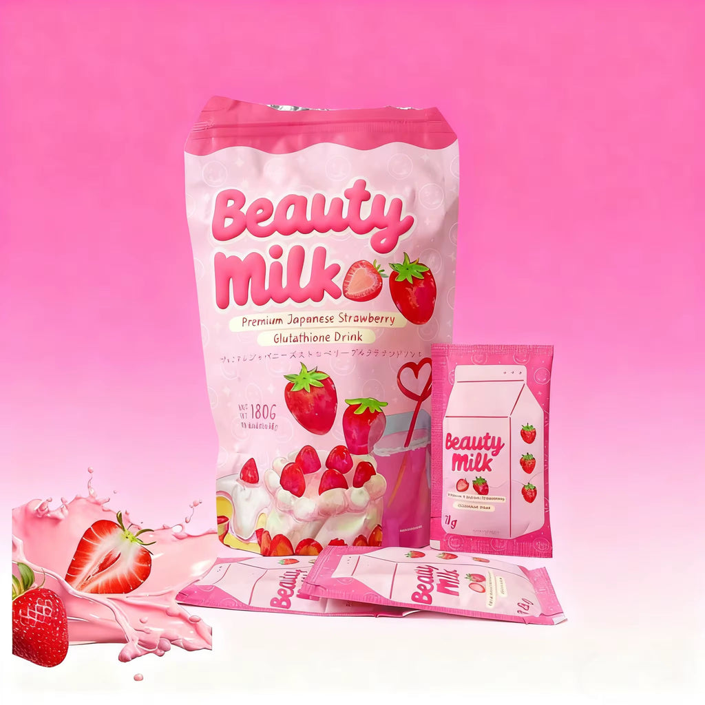 Girls Detox Beauty Powder Milk Face Strawberry Glutathione Powder