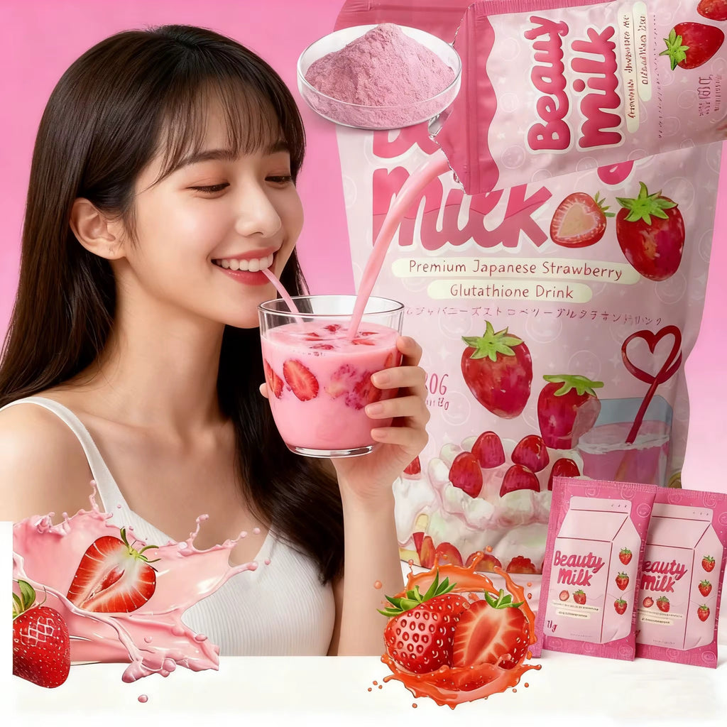 Girls Detox Beauty Powder Milk Face Strawberry Glutathione Powder