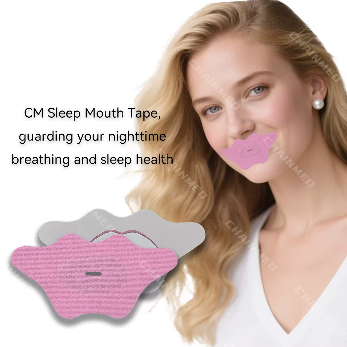 2 pcs GirlsDetox Bio Active Infused Vitamin E Collagen Hydrogel Pink Mouth Tape