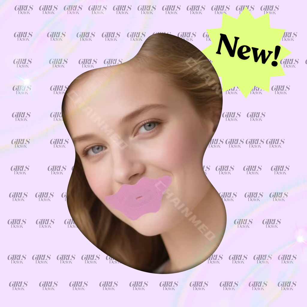 2 pcs GirlsDetox Bio Active Infused Vitamin E Collagen Hydrogel Pink Mouth Tape