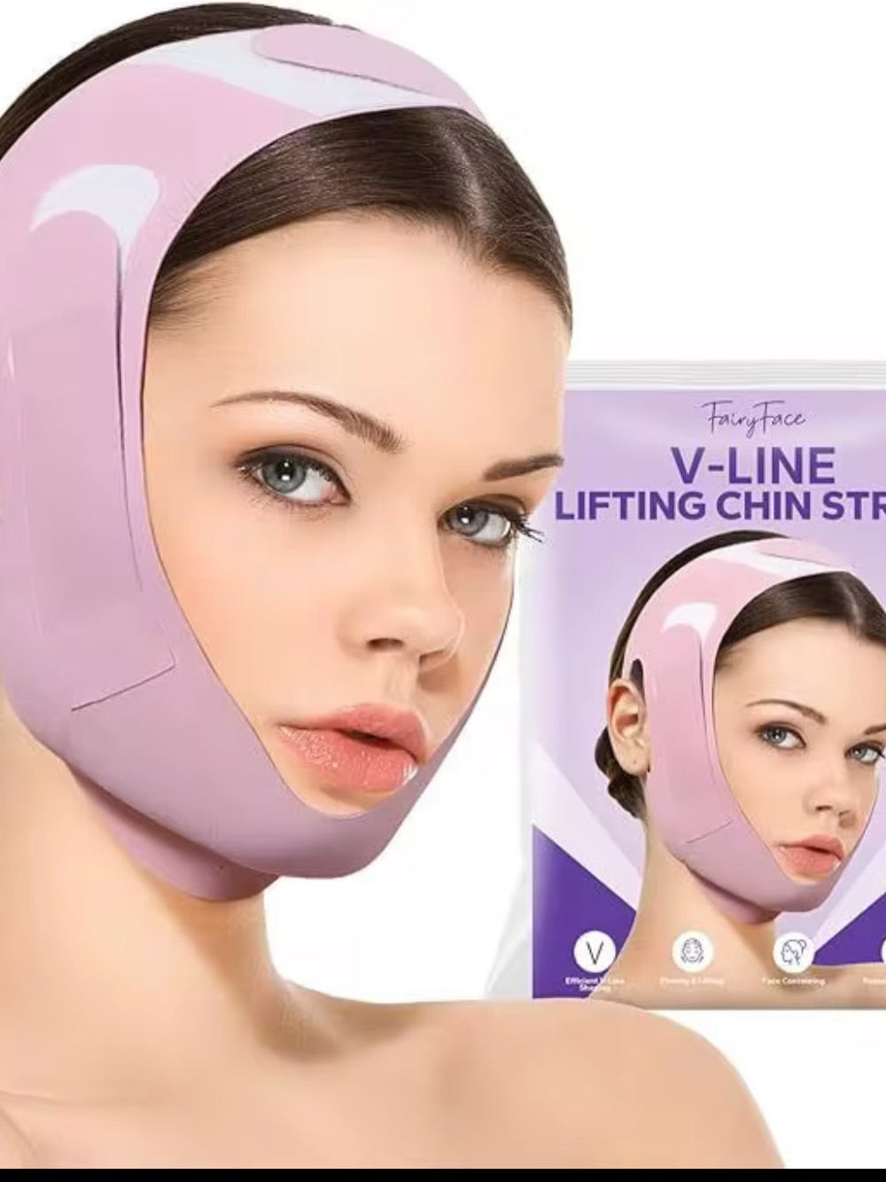 Girls Detox Comfort V- Shape Facial Wrap- Softp Chin and Jawline Contour Support Strap for Daily Skincare Routine