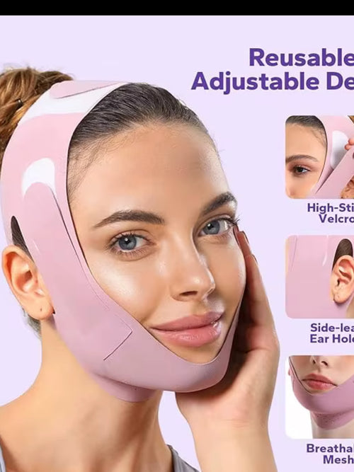 Girls Detox Comfort V- Shape Facial Wrap- Softp Chin and Jawline Contour Support Strap for Daily Skincare Routine (Copy)