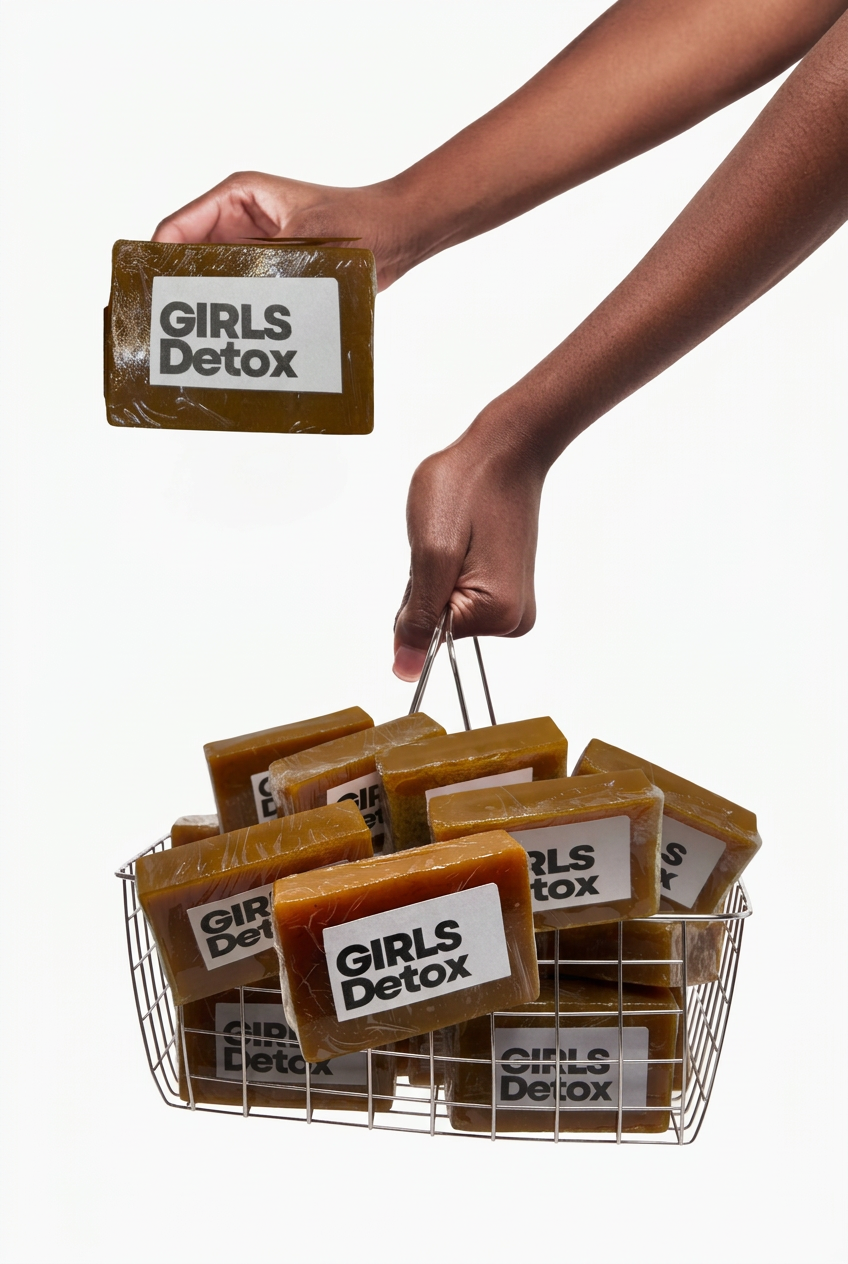Basket filled with Girls Detox soap bars