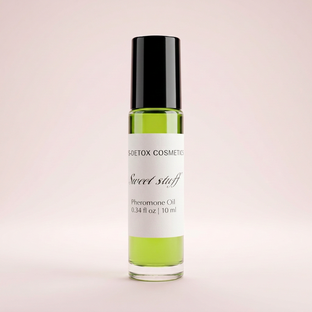 Pheromone oil on pink with corrected volume label
